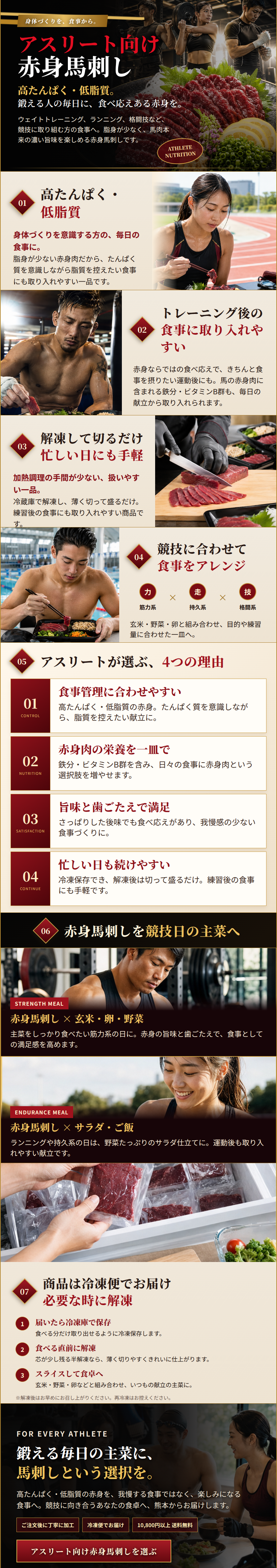 アスリート向け赤身馬刺しの商品紹介